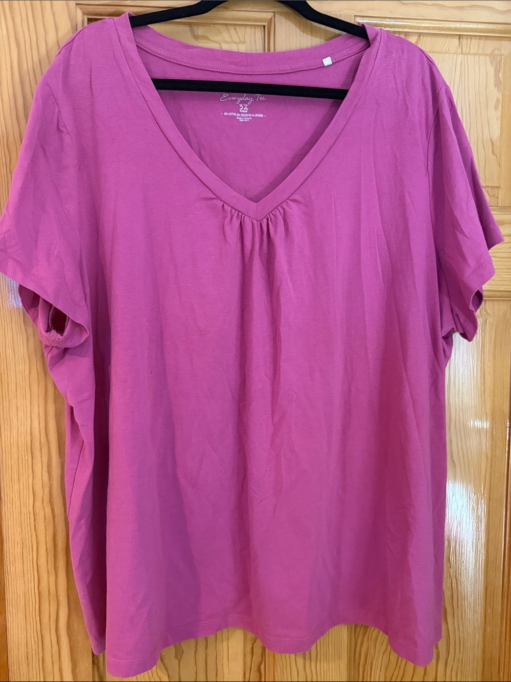 Everyday Tee Women's V-Neck Short Sleeve Top in Pink